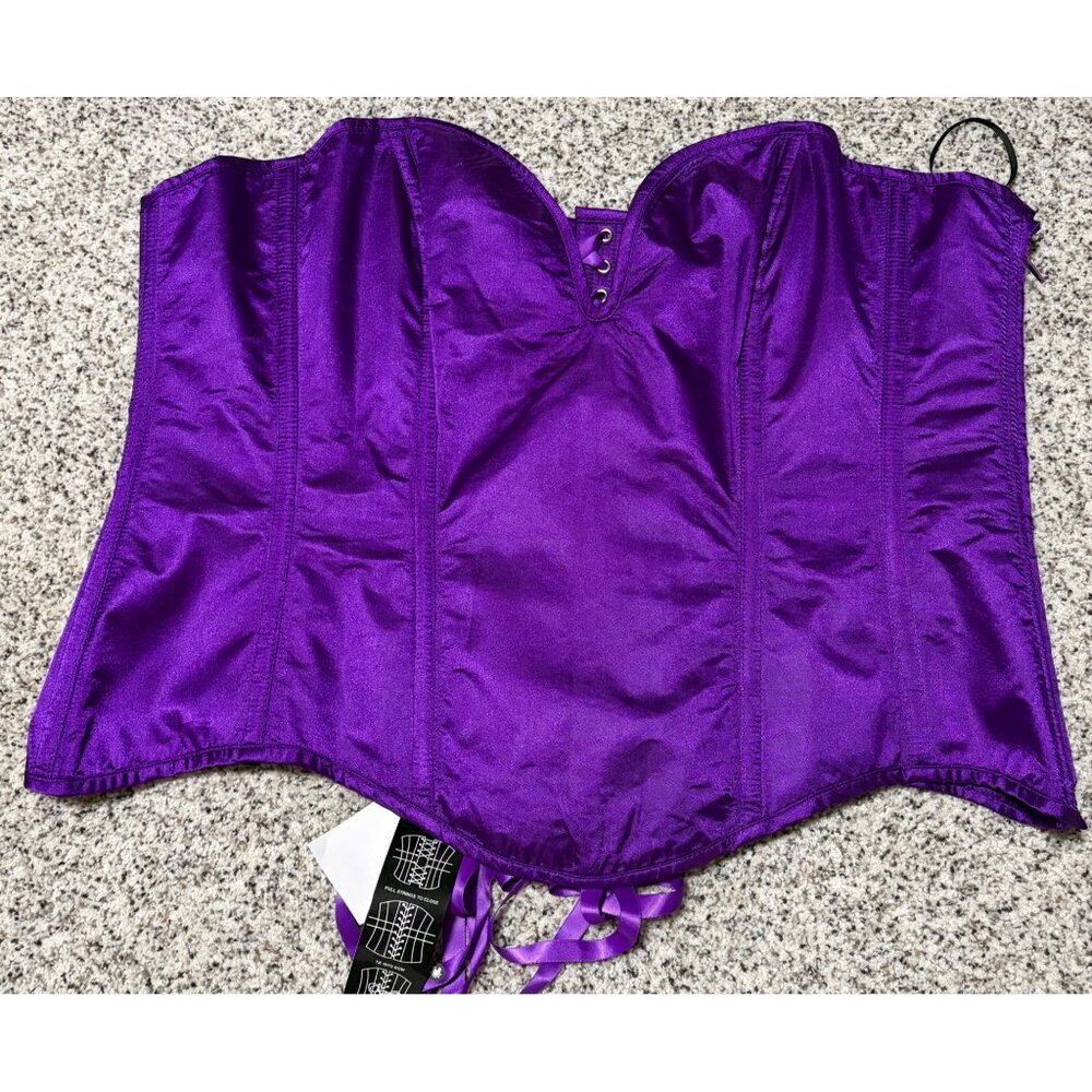 NEW Top Drawer DAISY Corset Purple Lace Up Back Sweetheart Neckline Plus Sz 6XL